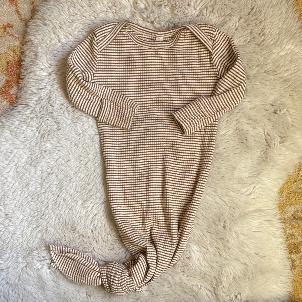 Striped Tan Baby One Piece